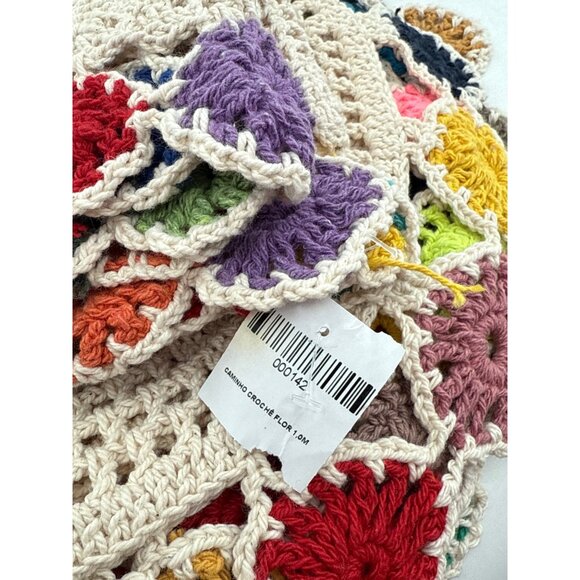 Handmade Crochet Placemat Set table runner Floral Border Beige Base‎ - Picture 5 of 5